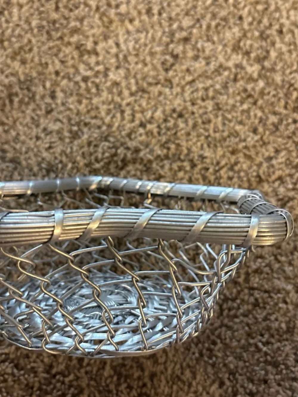 Woven Metal Decorative Basket - Silver